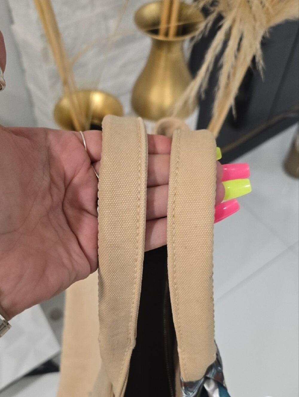 Prada Light Beige Canvas Denim Tote with Top Handles - Picture 5 of 16